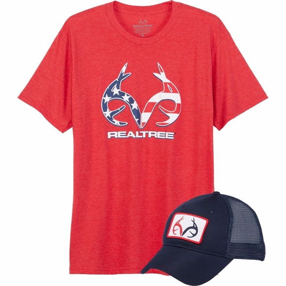 Realtree Other - REALTREE Patriotic Tee and Matching Cap Set